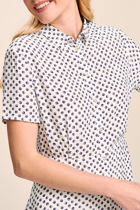 RISE - OFF WHITE SHIRT DRESS WITH GRAPHIC POLKA DOT PRINT 5