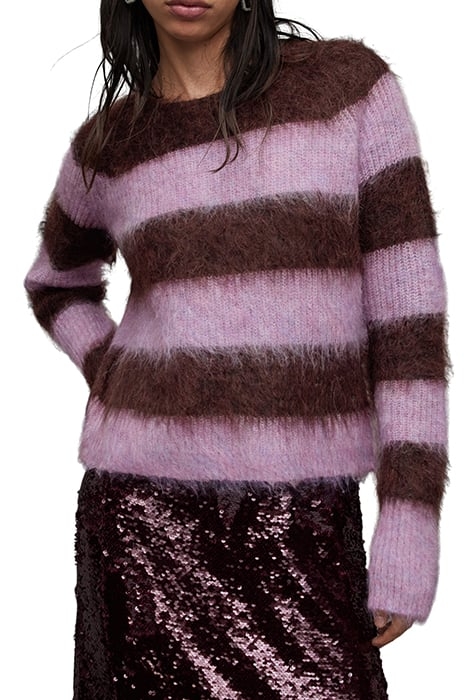 LOU BRUSHED JUMPER RAISIN RED/LILAC 1