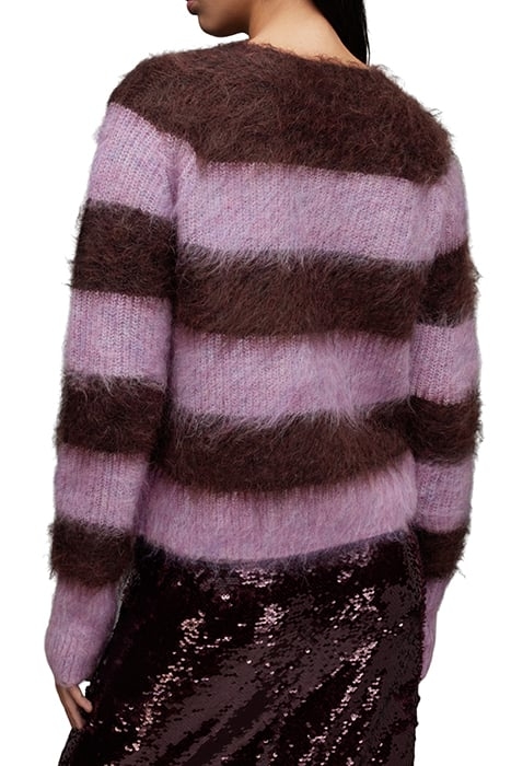 LOU BRUSHED JUMPER RAISIN RED/LILAC 2