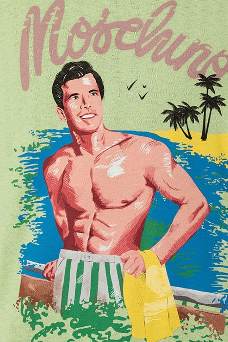 HAWAIIAN PRINT JACQUARD JERSEY T-SHIRT GREEN 4