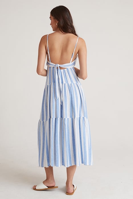 TIERED TIE BACK MAXI DRESS SKY BLUE 2