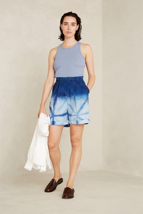 MARISOL SHORT SHIBORI OMBRE NATURAL INDIGO 2