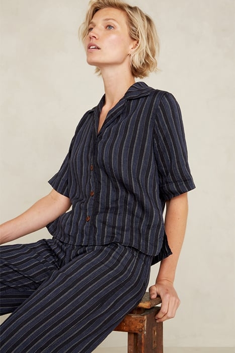 MORRIGAN BLUE LINEN STRIPE 4