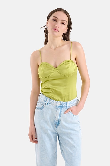 LM-SBSATIN CORSET TOP BRIGHTGREEN 4