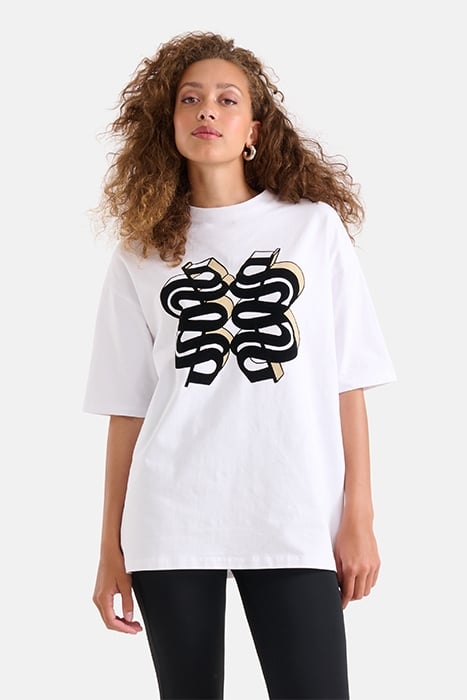 LA-SBFLOCK ARTWORK SWEAT TEE WHITE 1