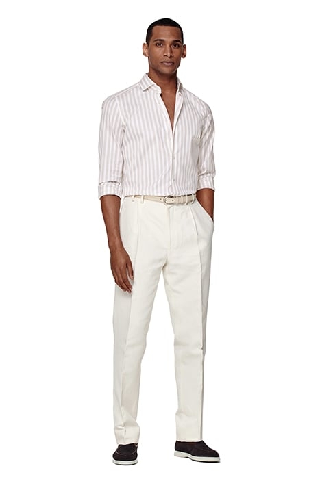 SAND STRIPE COTTON TENCEL LIGHT BROWN 3