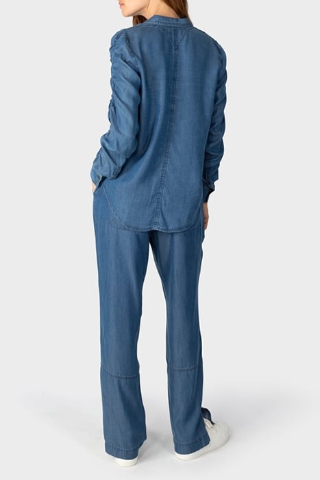 BLOUSE WOVEN LONG SLEEVES MID BLUE DENIM 4