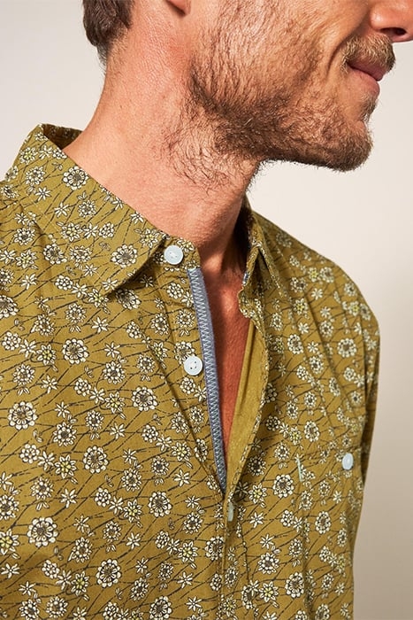 SCATTERED FLOWER PRINTED SHIRT MID GREEN 5