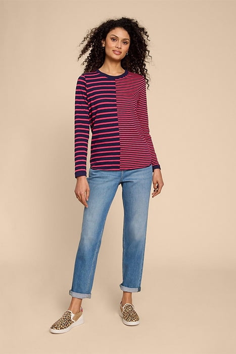 CAIE STRIPE TEE PINK 3