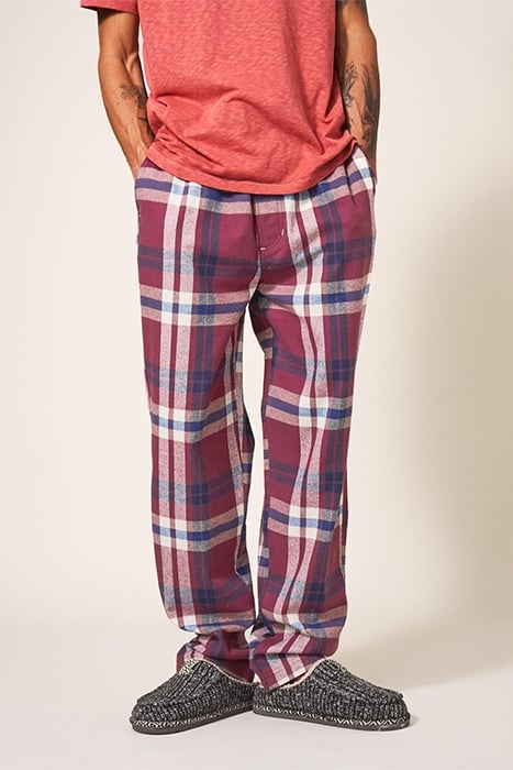 MOORLAND FLANNEL PJ TROUSER PLUM 1