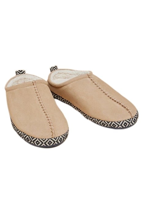SUEDE BORG MULE SLIPPER LIGHT TAN 2