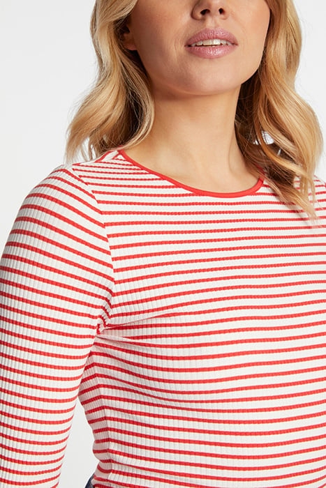 ORGANIC RIB LONGSLEEVE STRIPED RED SALSA 4