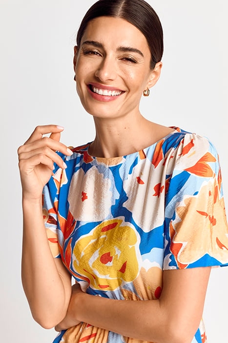 PRINTED MINI DRESS AZZURE BLUE 3