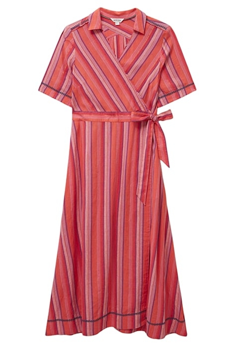 FELICITY LINEN BLEND DRESS PINK MULTI 2