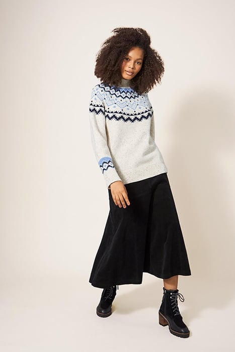 HEART LONGLINE FAIRISLE JUMPER NATURAL 2