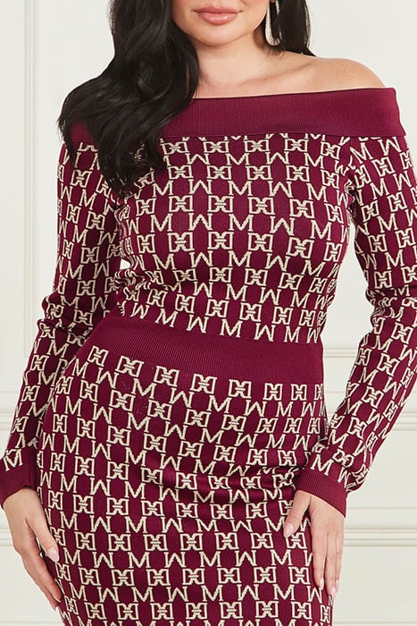 ANGELINA OFF SHOULDER DRESS ALL OVER JACQUARD 6