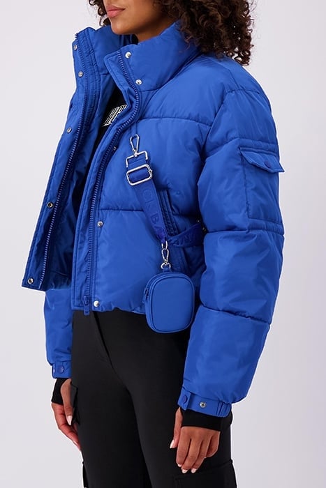 CROPPED BELT JACKET BLUE 3