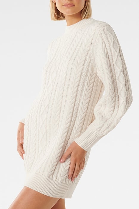 HARPER CABLE JUMPER KNIT DRESS PORCELAIN 5