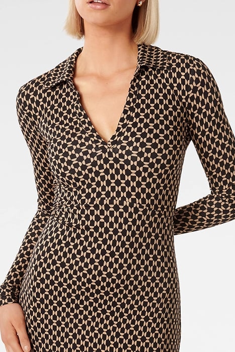 KAITLYN COLLARED JERSEY DRESS WINTON GEO 5