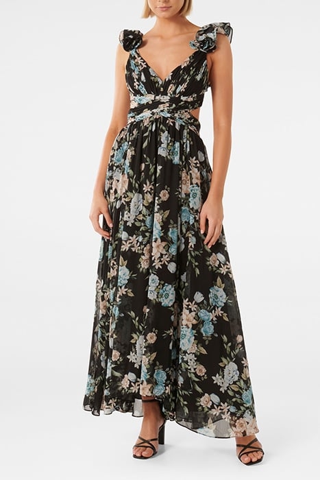 SELENA RUFFLE SHOULDER MAXI DAYTON FLORAL 1