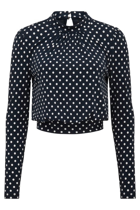 BEATRICE MOCK NECK CREPE BLOUSE CANTERBURY SPOT 4