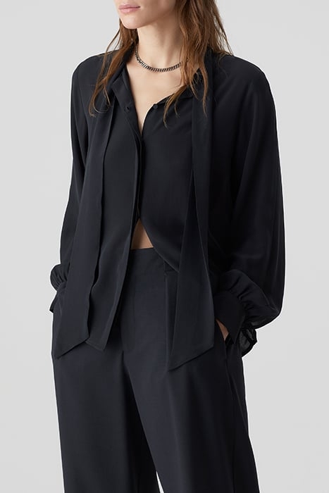 BOW-TIE BLOUSE SHIRTS & BLOUSES BLACK 1