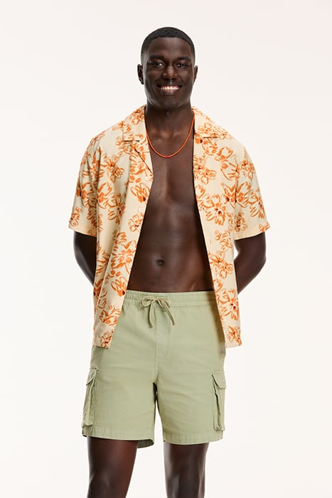 MEN SHORTSLEEVE WASHED FLOWER LIGHT BEIGE 8