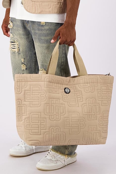 MONOGRAM QUILTED TOTE BAG BROWN 2