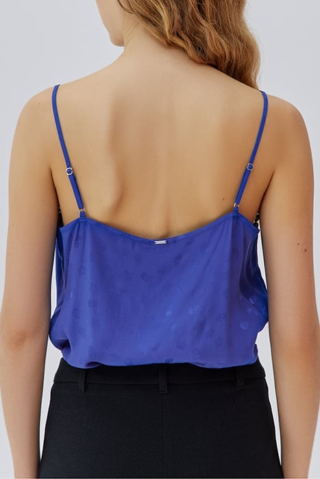 BLUE LINGERIE-STYLE TOP WITH SKULL MOTIF 2