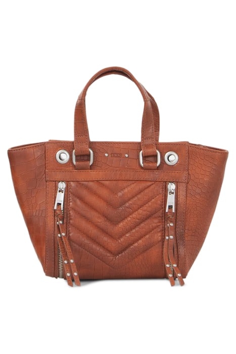 ORANGE CROC-EMBOSSED LEATHER 1440 SMALL TOTE BAG 1