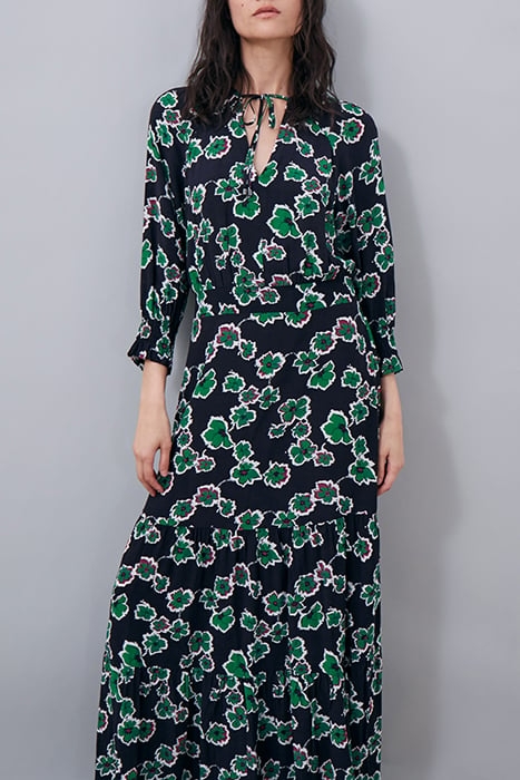 BLACK LONG XL FLORAL DRESS 5