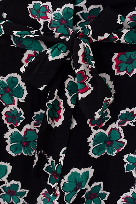 BLACK XL FLORAL FLOWING BELTED TROUSERS 6