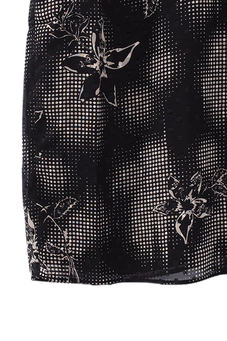 BLACK DRESS WITH ECRU DANDY FLOWER PRINT 6