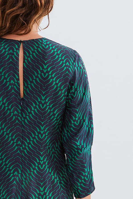 NAVY GEOMETRIC PRINT DRESS 4