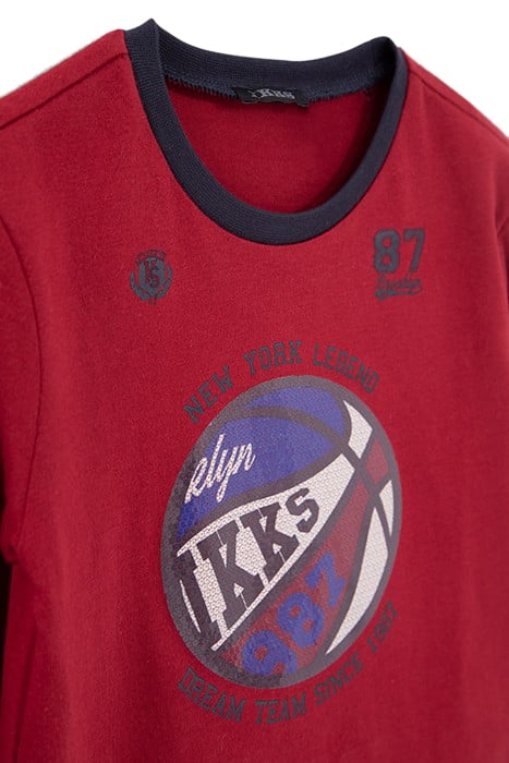 BOYS’ BURGUNDY REVERSIBLE SEQUIN BASKETBALL T-SHIRT 5