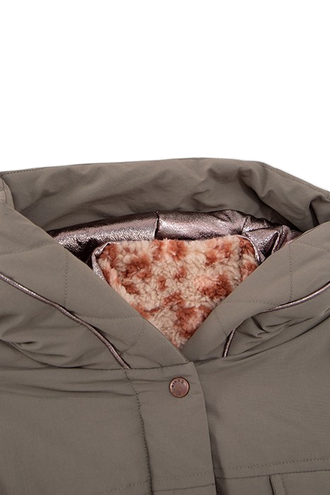 GIRLS’ 3-IN-1 KHAKI FURRY PARKA AND REVERSIBLE JACKET 5