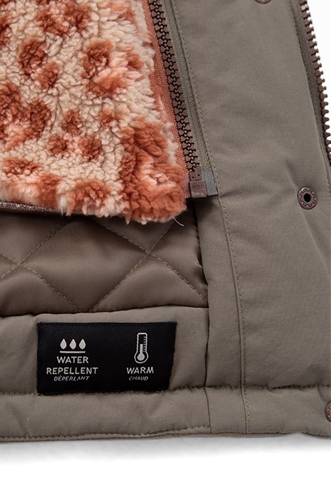 GIRLS’ 3-IN-1 KHAKI FURRY PARKA AND REVERSIBLE JACKET 7