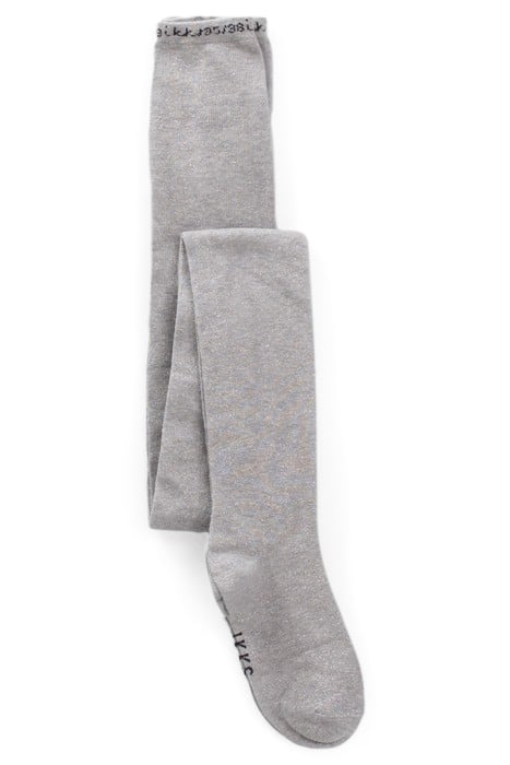 GIRLS’ GLITTERY SILVER KNIT TIGHTS 1