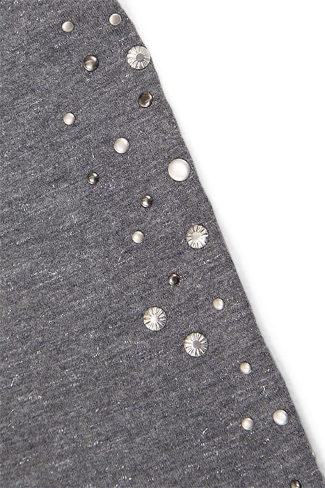 GIRLS’ GREY LUREX T-SHIRT WITH METAL DECOR ON SLEEVES 5
