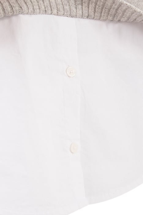 GIRLS’ GREY KNIT SWEATER WITH TROMPE-L'OEIL SHIRT 6