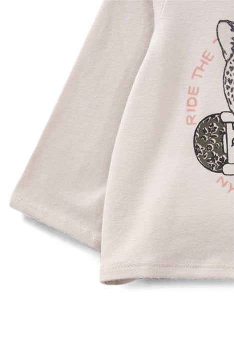 BABY GIRLS’ BEIGE LEOPARD AND SKATEBOARD IMAGE T-SHIRT 6