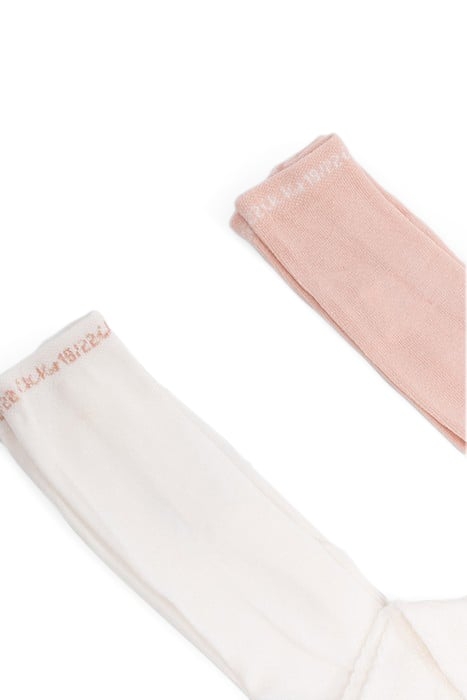 BABY GIRLS' POWDER PINK/WHITE TIGHTS 4