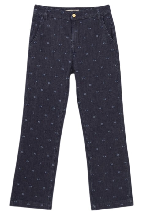 RAW DOUBLE HEART MONOGRAM PRINT FLARED JEANS 1