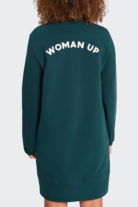 IMPERIAL GREEN SWEATSHIRT DRESS WITH SLOGAN ON BACK 2
