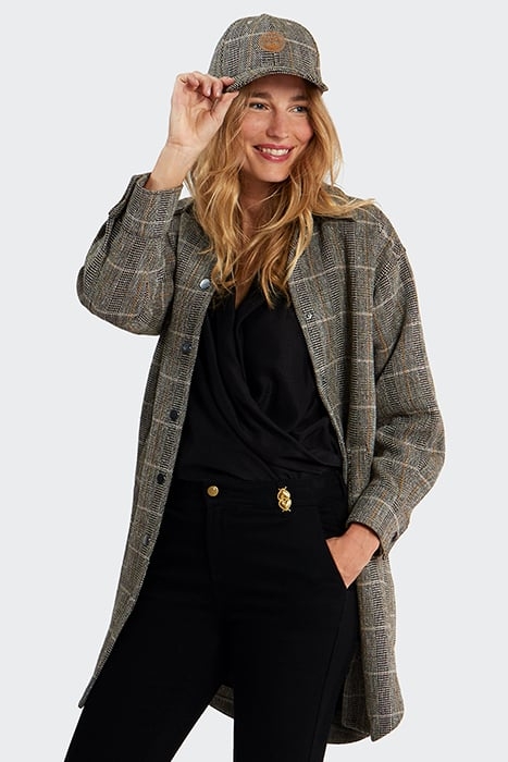CHESTNUT CHECK OVERSHIRT-STYLE COAT 1