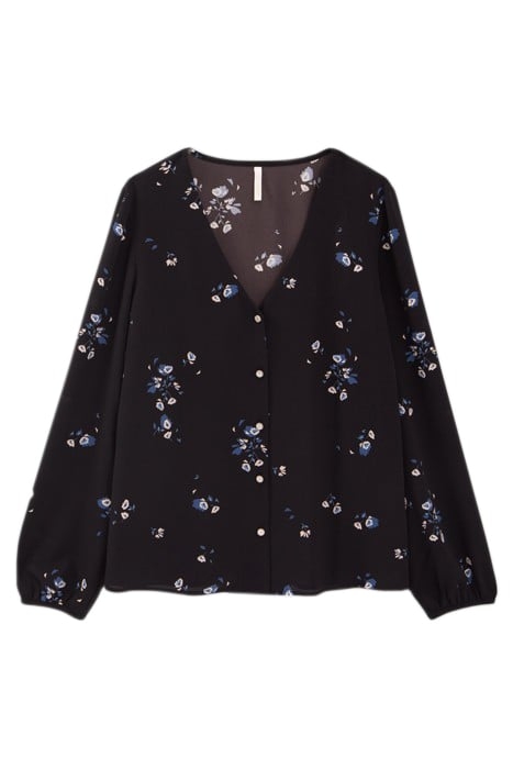 BLACK FLORAL BOUQUET PRINT BLOUSE 3