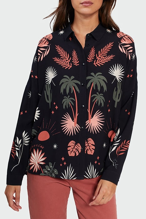 BLACK XL PLANT PRINT SHIRT 1