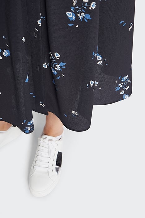 BLACK FLORAL BOUQUET PRINT MIDI-SKIRT 7
