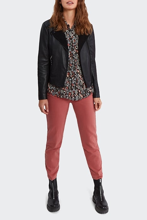 BLACK PLANT PRINT PLEATED SHIRT 3