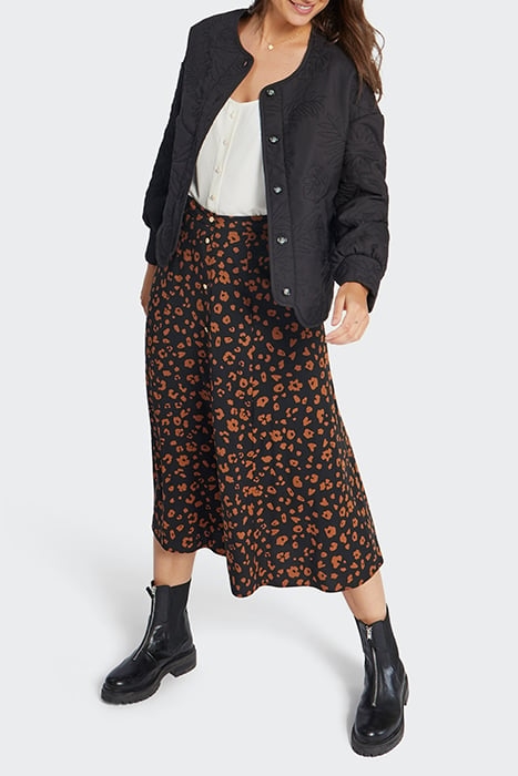 BLACK QUILTED PLANT FABRIC JACKET 3